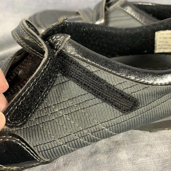 Sportek Womens Size 7 Athletic Slip On Hook & Loop Closure Shoe Gray Black READ - Picture 7 of 15
